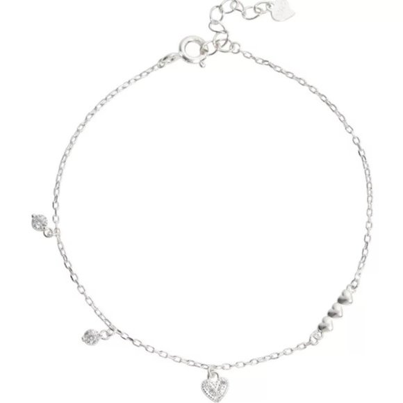 925 Sterling Silver Fashion Temperament Heart Bracelet Jewelry Women Wedding - Picture 5 of 5